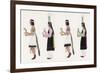 Native American Men and Women Dancing with Drums and Herbs-null-Framed Premium Giclee Print