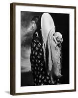 Native American Mother and Her Baby, Happily Hanging on Her Back in Glacier Park-Emil Otto Hoppé-Framed Photographic Print