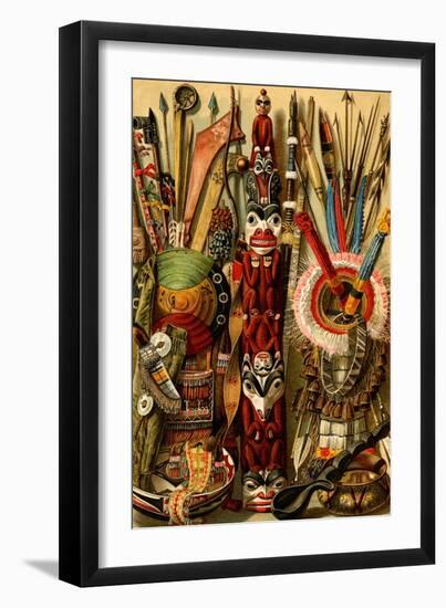 Native American Ornaments and Weapons-F.W. Kuhnert-Framed Art Print