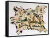 Native American Painting on Animal Skin, 19th Century-null-Framed Stretched Canvas