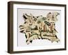 Native American Painting on Animal Skin, 19th Century-null-Framed Giclee Print