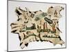 Native American Painting on Animal Skin, 19th Century-null-Mounted Giclee Print