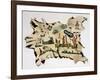 Native American Painting on Animal Skin, 19th Century-null-Framed Giclee Print