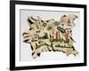 Native American Painting on Animal Skin, 19th Century-null-Framed Giclee Print