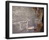 Native American Petroglyph of a Coyote or a Wolf Near Galisteo, New Mexico-null-Framed Photographic Print