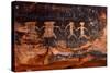 Native American Petroglyphs in Red Sandstone from the Southwestern Desert-tobkatrina-Stretched Canvas