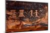 Native American Petroglyphs in Red Sandstone from the Southwestern Desert-tobkatrina-Mounted Photographic Print