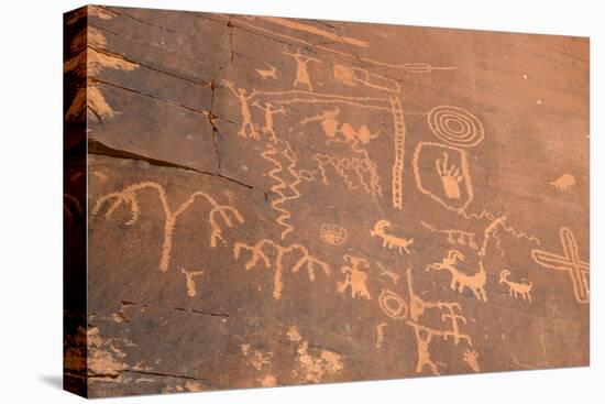 Native American Petroglyphs, Valley of Fire State Park, Nevada, Usa-Ethel Davies-Stretched Canvas