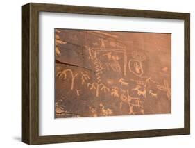 Native American Petroglyphs, Valley of Fire State Park, Nevada, Usa-Ethel Davies-Framed Photographic Print