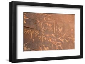 Native American Petroglyphs, Valley of Fire State Park, Nevada, Usa-Ethel Davies-Framed Photographic Print