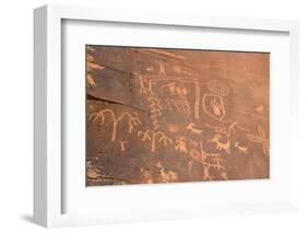 Native American Petroglyphs, Valley of Fire State Park, Nevada, Usa-Ethel Davies-Framed Photographic Print