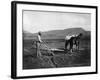 Native American Plowing His Field Photograph - Sacaton Indian Reservation, AZ-Lantern Press-Framed Art Print