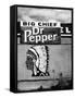 Native American Profile and Dr. Pepper Sign, San Ysidro, New Mexico-Kevin Lange-Framed Stretched Canvas