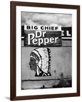 Native American Profile and Dr. Pepper Sign, San Ysidro, New Mexico-Kevin Lange-Framed Photographic Print