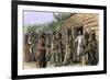 Native American Raid on French Colonial Settlement at Natchez, Mississippi, November, 1729-null-Framed Giclee Print