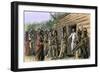 Native American Raid on French Colonial Settlement at Natchez, Mississippi, November, 1729-null-Framed Giclee Print