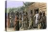 Native American Raid on French Colonial Settlement at Natchez, Mississippi, November, 1729-null-Stretched Canvas