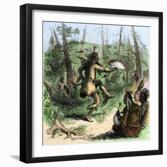 Native American Shaman Leading a Ceremonial Dance-null-Framed Giclee Print