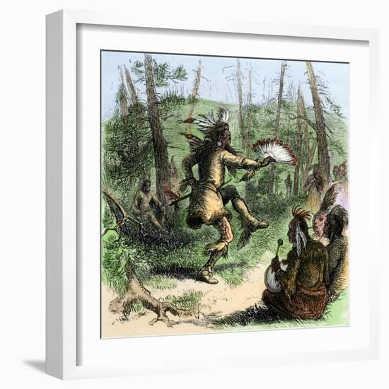 Native American Shaman Leading a Ceremonial Dance-null-Framed Giclee Print
