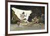 Native American Shaman Using Pictures on a Buffalo Robe to Cure a Young Man's Illness-null-Framed Giclee Print