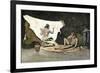 Native American Shaman Using Pictures on a Buffalo Robe to Cure a Young Man's Illness-null-Framed Giclee Print