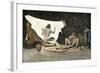 Native American Shaman Using Pictures on a Buffalo Robe to Cure a Young Man's Illness-null-Framed Giclee Print