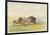 Native American Sioux Hunting Buffalo on Horseback-George Catlin-Framed Photographic Print