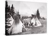 Native American Teepee Camp, Montana, C.1900 (B/W Photo)-American Photographer-Stretched Canvas