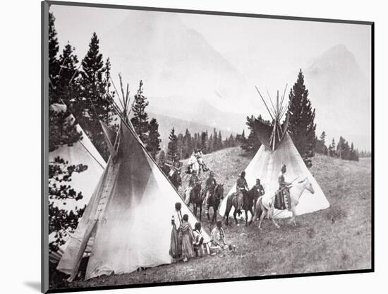Native American Teepee Camp, Montana, C.1900 (B/W Photo)-American Photographer-Mounted Premium Giclee Print