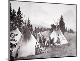 Native American Teepee Camp, Montana, C.1900 (B/W Photo)-American Photographer-Mounted Premium Giclee Print