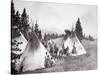 Native American Teepee Camp, Montana, C.1900 (B/W Photo)-American Photographer-Stretched Canvas