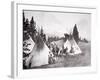 Native American Teepee Camp, Montana, C.1900 (B/W Photo)-American Photographer-Framed Giclee Print