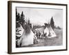 Native American Teepee Camp, Montana, C.1900 (B/W Photo)-American Photographer-Framed Giclee Print