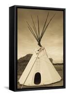 Native American Teepee, Grand Island, Nebraska, USA-Walter Bibikow-Framed Stretched Canvas