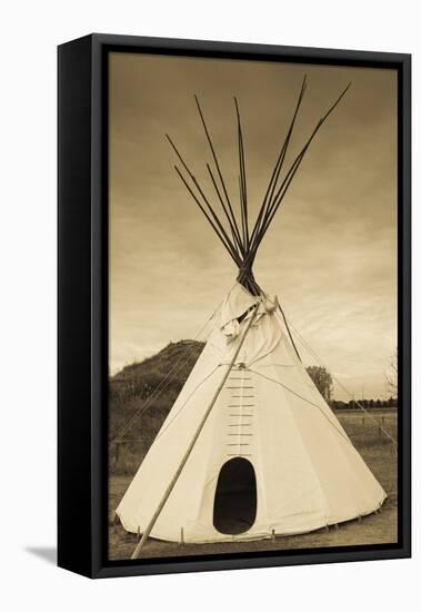 Native American Teepee, Grand Island, Nebraska, USA-Walter Bibikow-Framed Stretched Canvas