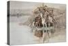 Native American War Party-Charles Marion Russell-Stretched Canvas