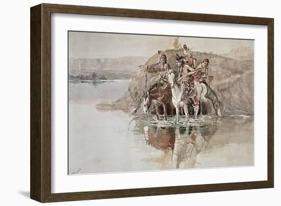 Native American War Party-Charles Marion Russell-Framed Giclee Print