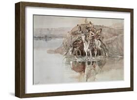 Native American War Party-Charles Marion Russell-Framed Giclee Print