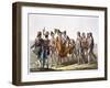 Native American widows approach their chief for permission to remarry, c1820-1839-Gallo Gallina-Framed Giclee Print