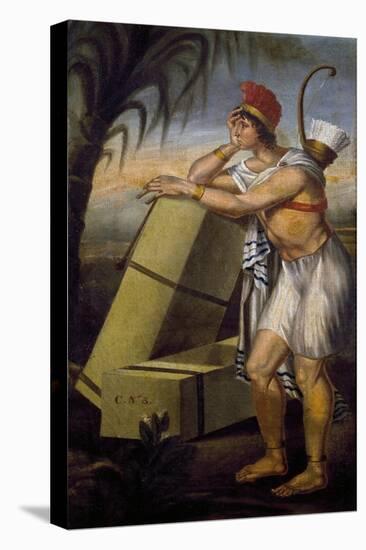 Native American with Bow and Arrow, Tobacco Merchant Sign, United States, 19th Century-null-Stretched Canvas