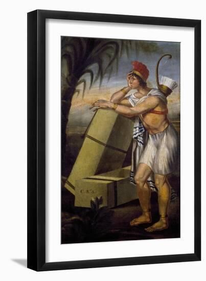 Native American with Bow and Arrow, Tobacco Merchant Sign, United States, 19th Century-null-Framed Giclee Print