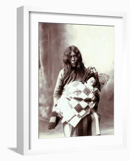 Native American Woman and Chiled, Woman and Baby of the Wichita Indian Tribe, 1899-null-Framed Photo