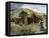 Native American Woman Approaching Hut Where Mass Is Celebrated Near Pachuca, Mexico, 1800s-null-Framed Stretched Canvas