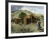 Native American Woman Approaching Hut Where Mass Is Celebrated Near Pachuca, Mexico, 1800s-null-Framed Giclee Print