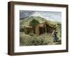 Native American Woman Approaching Hut Where Mass Is Celebrated Near Pachuca, Mexico, 1800s-null-Framed Premium Giclee Print