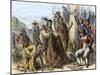 Native Americans Aboard Ship to Trade Their Furs to Europeans-null-Mounted Giclee Print