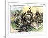 Native Americans Attack the American Garrison at Fort Dearborn in Illinois during the War of 1812-null-Framed Giclee Print