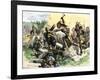 Native Americans Attack the American Garrison at Fort Dearborn in Illinois during the War of 1812-null-Framed Giclee Print