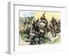 Native Americans Attack the American Garrison at Fort Dearborn in Illinois during the War of 1812-null-Framed Giclee Print
