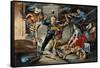 Native Americans Attacking a Colonial Family on the Frontier-null-Framed Stretched Canvas